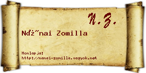 Nánai Zomilla névjegykártya